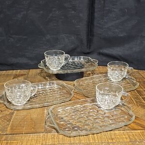 VTG Elegant Clear Glass Tea Set - Hospitality Set - Federal Glass